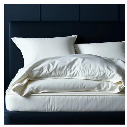 Ropa de cama blanca y almohadas suaves
